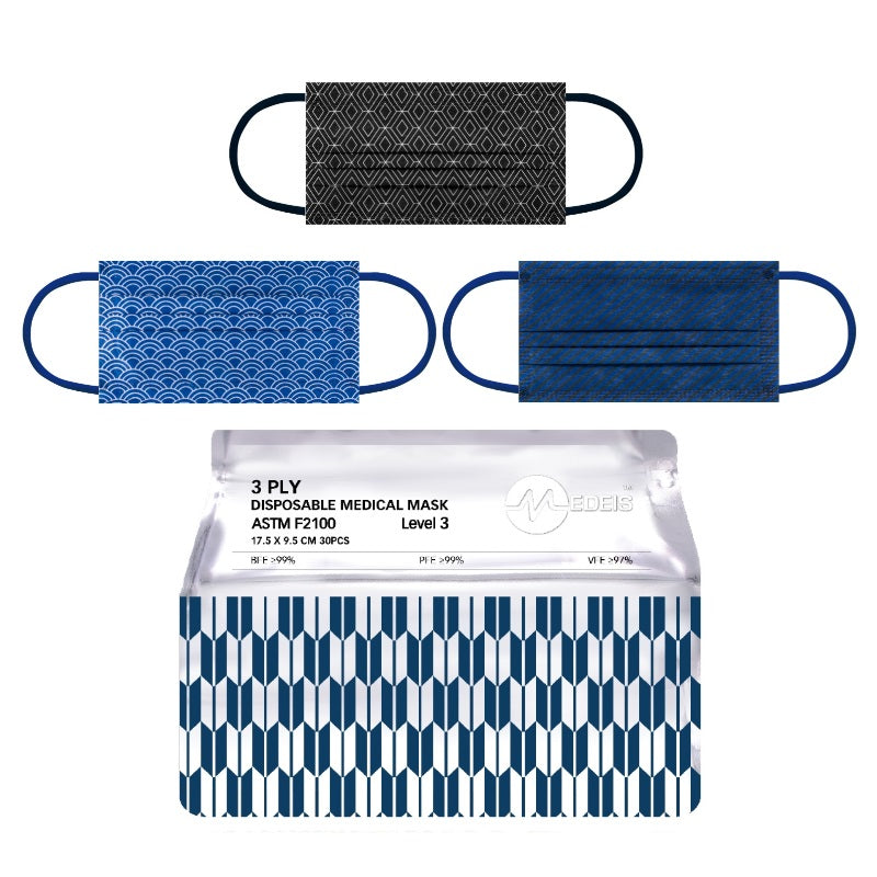Medeis Disposable Medical Mask Pattern Circular Sector Sumo 30PCS