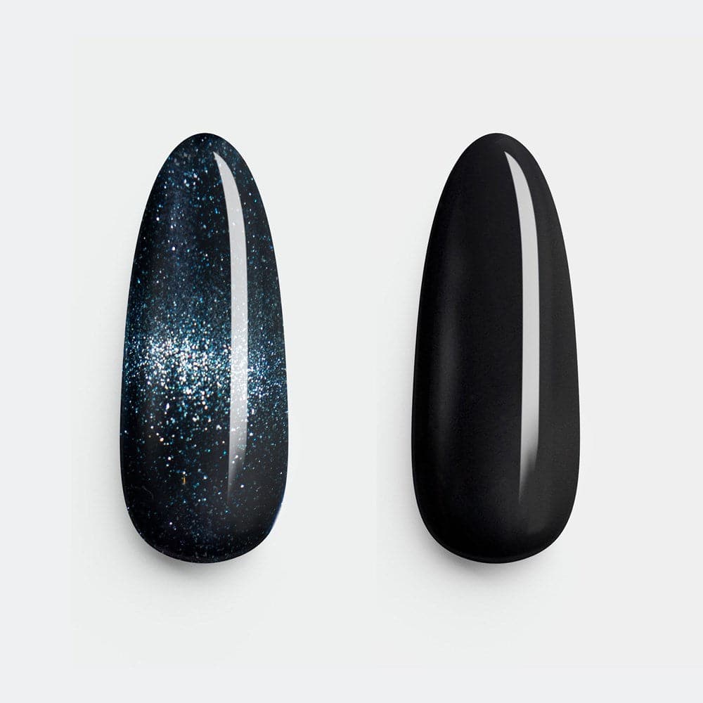 Gelous Fantasy Enchantment and Black Out gel nail polish swatch - photographed in New Zealand