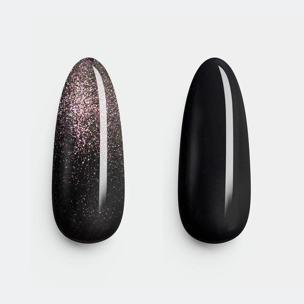 Gelous Fantasy Illusion and Black Out gel nail polish swatch - photographed in New Zealand