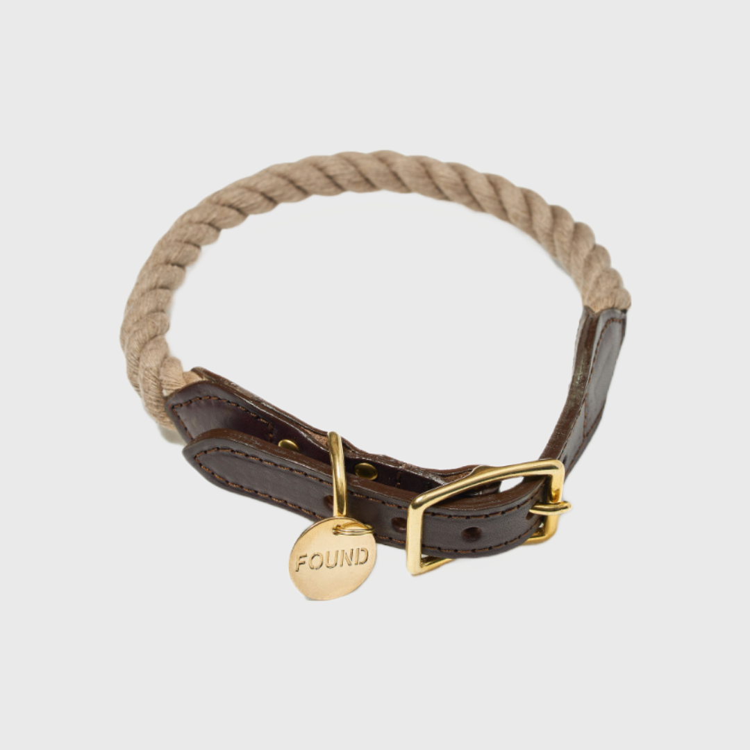 Natural Rope Dog & Cat Collar Found My Animal