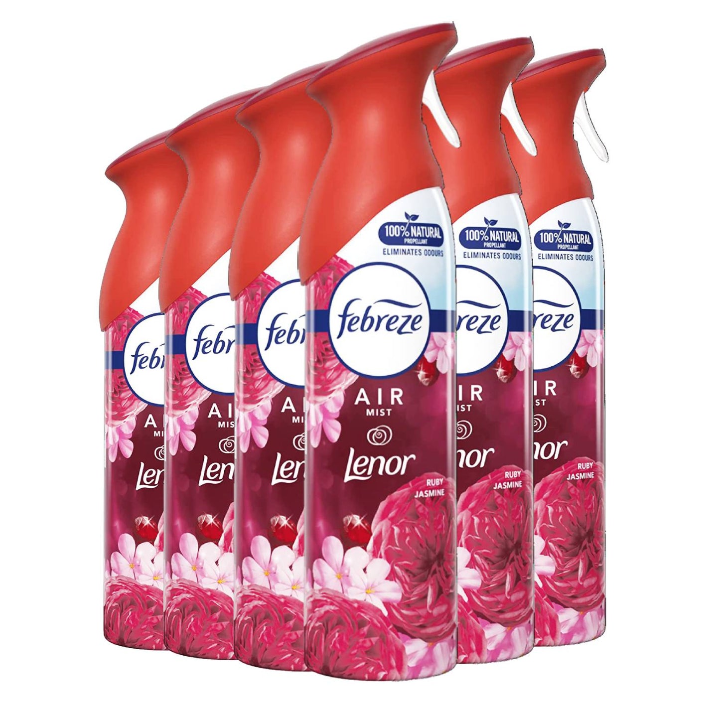 Febreze Air Mist Freshener Spray, Ruby Jasmine - 300 ml / 10.14 oz - 6 Pack