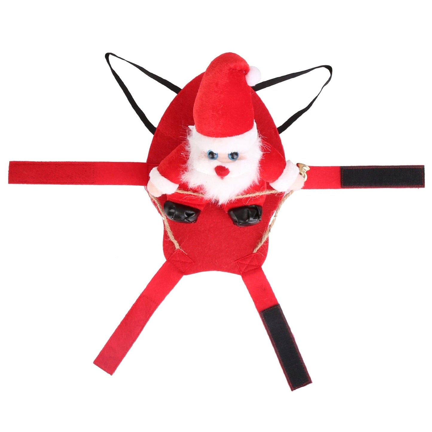Christmas Costumes Red Winter Coat for Dog Riding Santa Claus with Bell