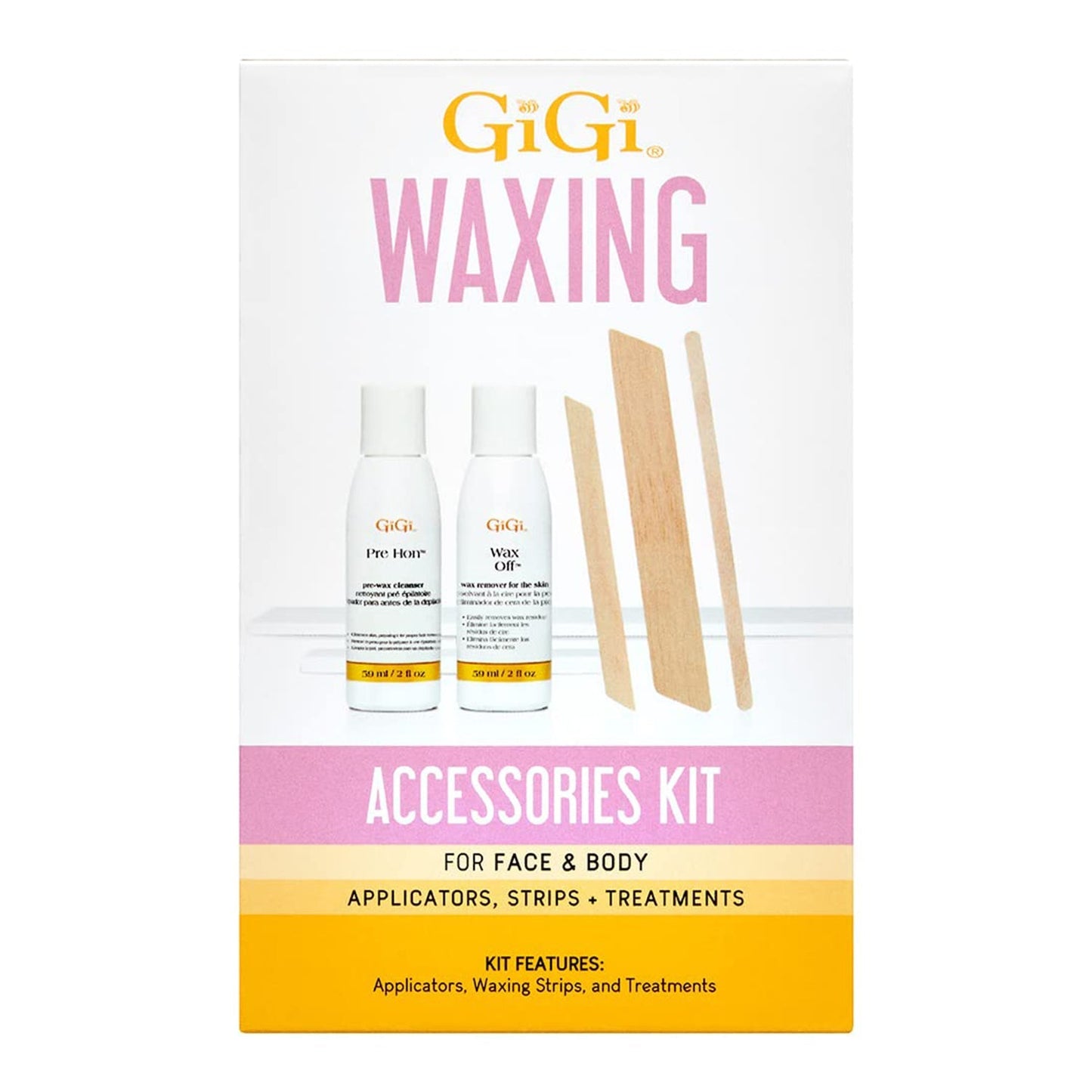 Gigi Waxing Accessories Kit For Face & Body - Pre Hon & Wax Off