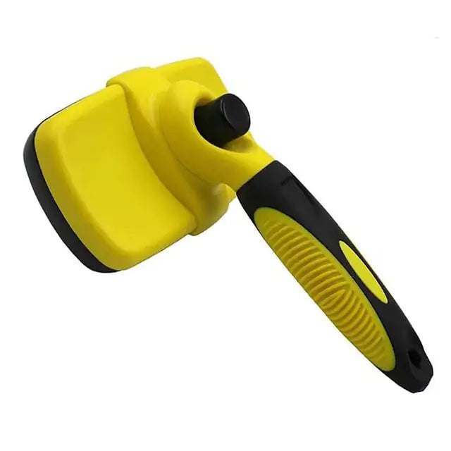 Self Cleaning Dog Brush Yellow 12.6x19CM