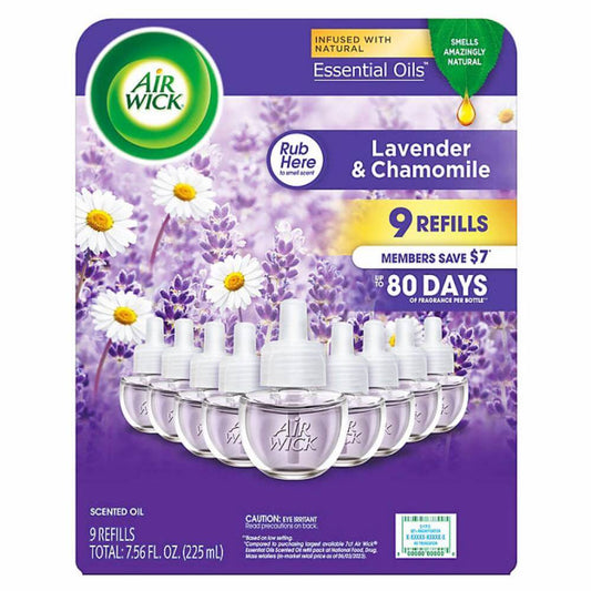 Air Wick - Scented Oil Air Freshener, Lavender & Chamomile - 7.56 Oz - 9 Refills