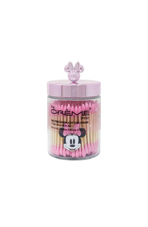 The Creme Shop Minnie Mouse Glass Jar with Cotton Swabs 180Pcs