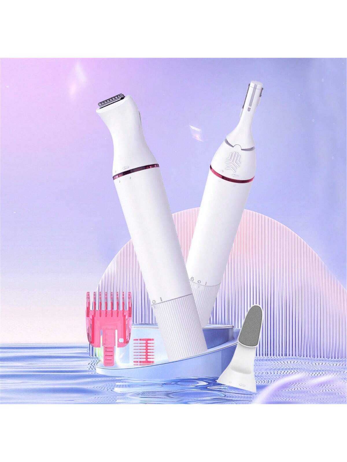 Battery Model, A Set Of Multi-Functions, Suitable For Travel, Beach Bikini, Hair Removal, Eyebrow Shaping, Manicure Use, Wet And Dry Waterproof IPX4, Precise Beard Trimmer, Facial And Eyebrow Trimmer,Multi-Function Trimmer& Footgrind Set