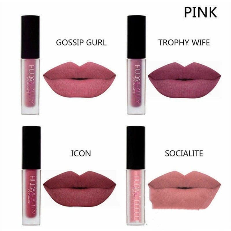 4pcs/set Lipgloss Mini Lip Glaze Set Velvet Matte Waterproof Lipsticks