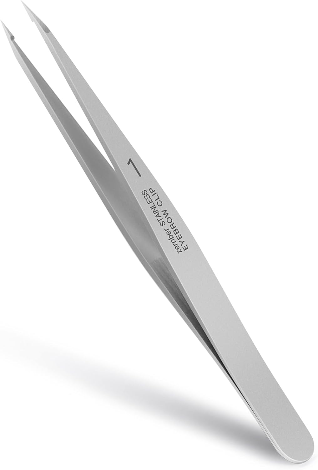 Pointed Tweezers for women Facial hair, NO Gaps Precision Tweezers for Eyebrows, Chin Hair，Ingrown Hair, Splinters, Glass Removal（Silver）
