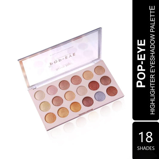 Seven Seas Pop Eye Eyeshadow Palette 18 Pigmented Colors Multicolor Skin - 45 gms