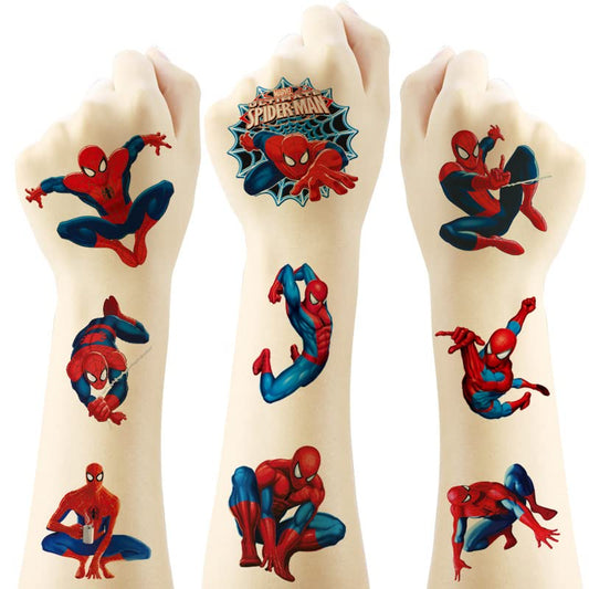 40pcs Spider Temporary Tattoos for Kids,Spider Birthday Party Supplies Favors Decorations Cute Fake Tattoos Stickers Spider Party Decorations