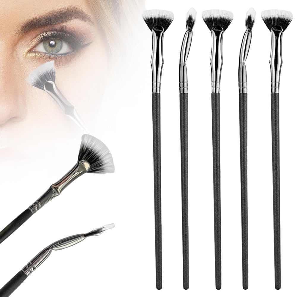 5PCS Folding Angle Scalloped Lash Brush, mascara fan brush for Upper Lower Eye Lash, eyelash curlers，eyelash separation tool，Eye Makeup Brushes,Lash Brushes.
