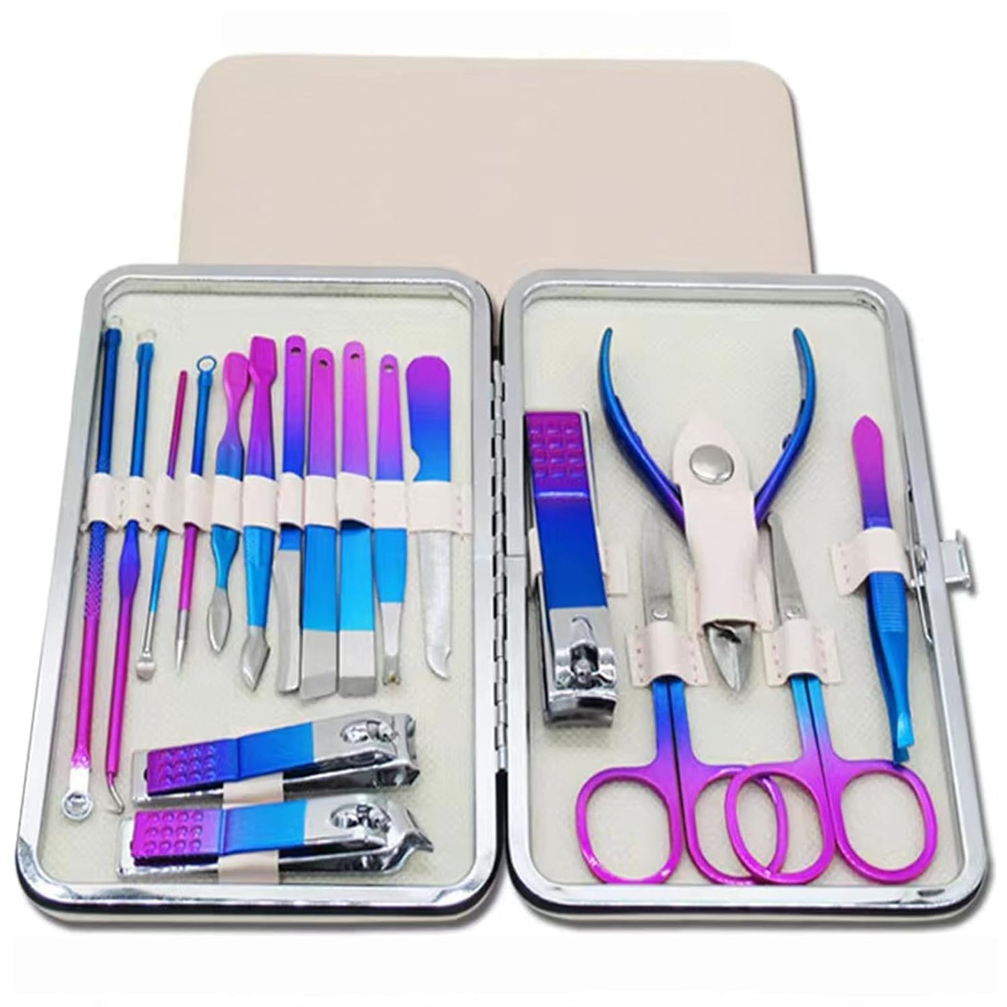 Nail Clipper Set, Tuefuzy 18 in 1 Stainless Steel Nail Manicure Set, Nail Care Kit, Manicure Kit, Womens Mens Grooming Kit, Professional Manicure Pedicure Kit