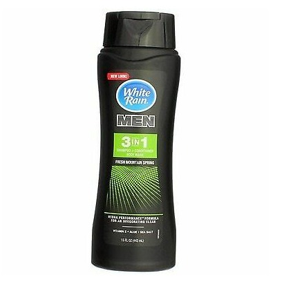 White Rain For Men 3 in 1 Shampoo, Conditioner, and Body Wash: Fresh Mountain 15oz