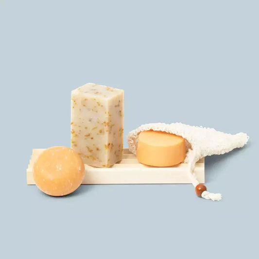 8" Soap Dish and Sisal Saver Bag Set
