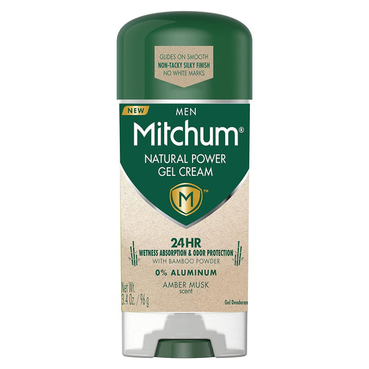 Mitchum Mitchum Natural Gel Cream for Men, Amber Musk, 3.4 oz.