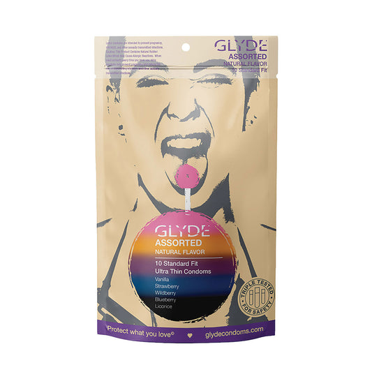 Glyde Ultra Condoms Organic Assorted Flavors 10pk Intimates Adult Boutique