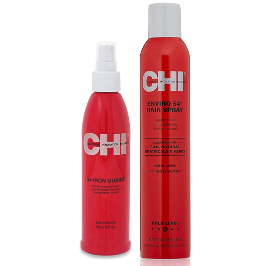 CHI 44 Iron Guard & Enviro 54 Hairspray Natural Hold Duo(8oz Iron Guard 44 & 10oz Enviro 54 Hairspray Natural)[**]
