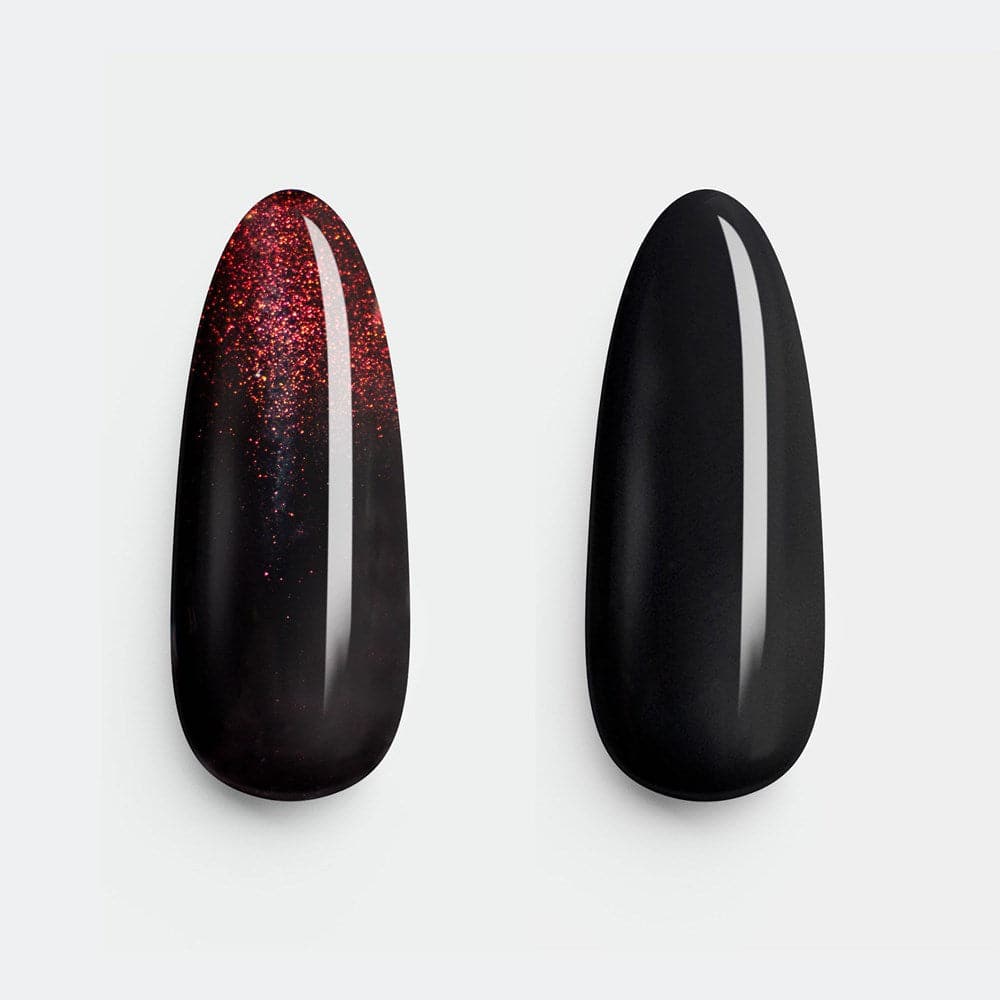 Gelous Fantasy Romance and Black Out gel nail polish swatch - photographed in New Zealand