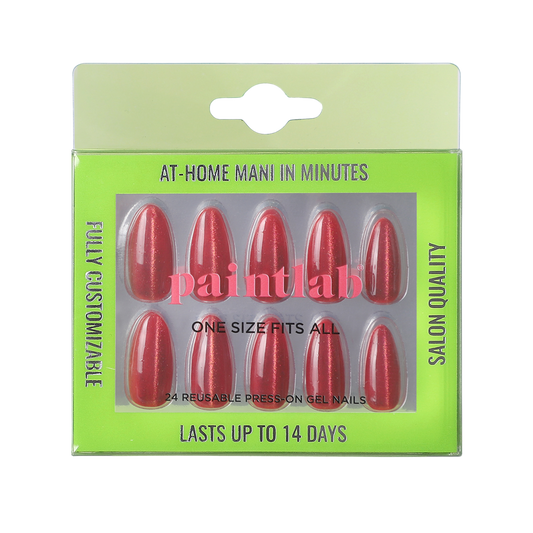 Glitzy Red Press-on Nails