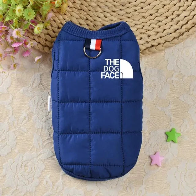 Double Sided Dog Coat Winter Warm Blue XS