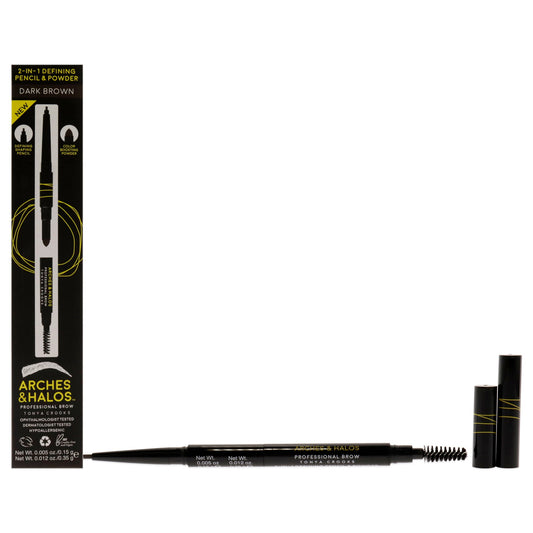 2-in-1 Defining Eyebrow Pencil and Powder - Dark Brown