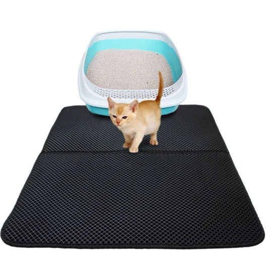 Cat Litter Trapping Mat Black M Foldable