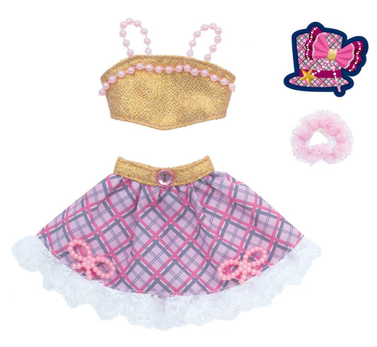 TAKARA TOMY Licca Doll Dress Set Girls Check Gold Doll Not Included  806806