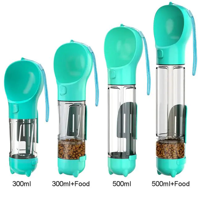 3 in 1 Dog Water Bottle Blue 300ml
