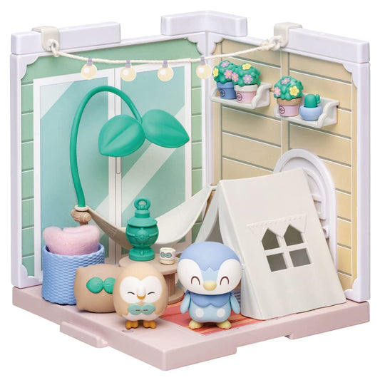 Takara Tomy Japan Pocket Monsters Pokemon Poke Piece House Bellamping Terrace Mokuro & Piplup