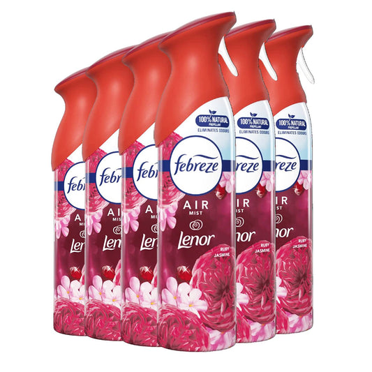 Febreze Air Mist Freshener Spray,  Ruby Jasmine - 300 ml / 10.14 oz - 6 Pack