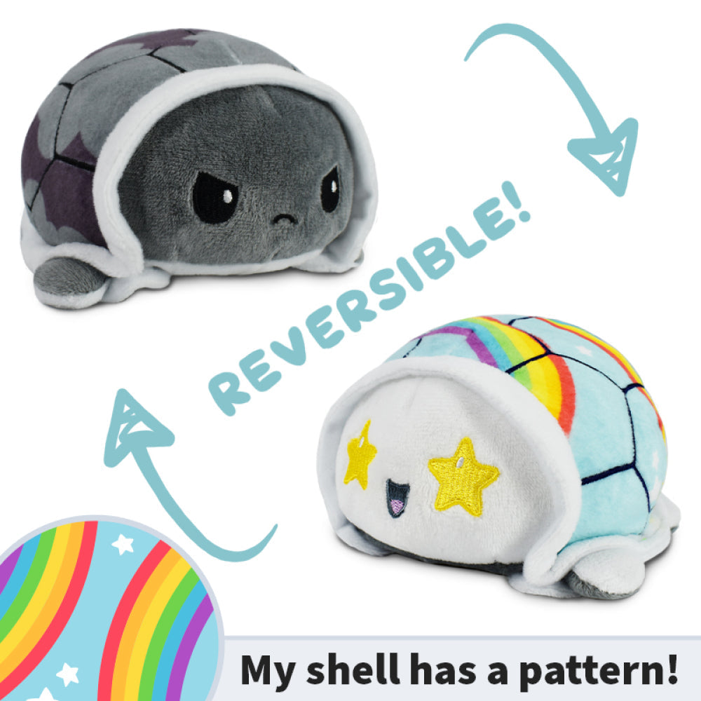 TeeTurtle Reversible Turtle: Rainbow/Storm Clouds (Mini)