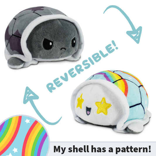 TeeTurtle Reversible Turtle: Rainbow/Storm Clouds (Mini)