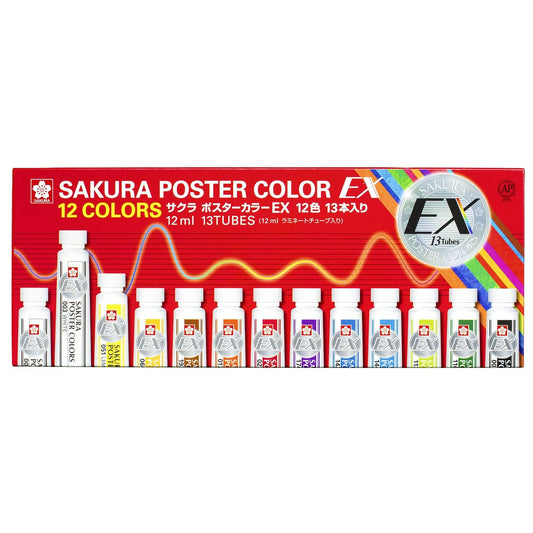 Sakura Crepas Paint Poster Color Ex 12 Colors 13 Pieces Japan (2 White) Pew13