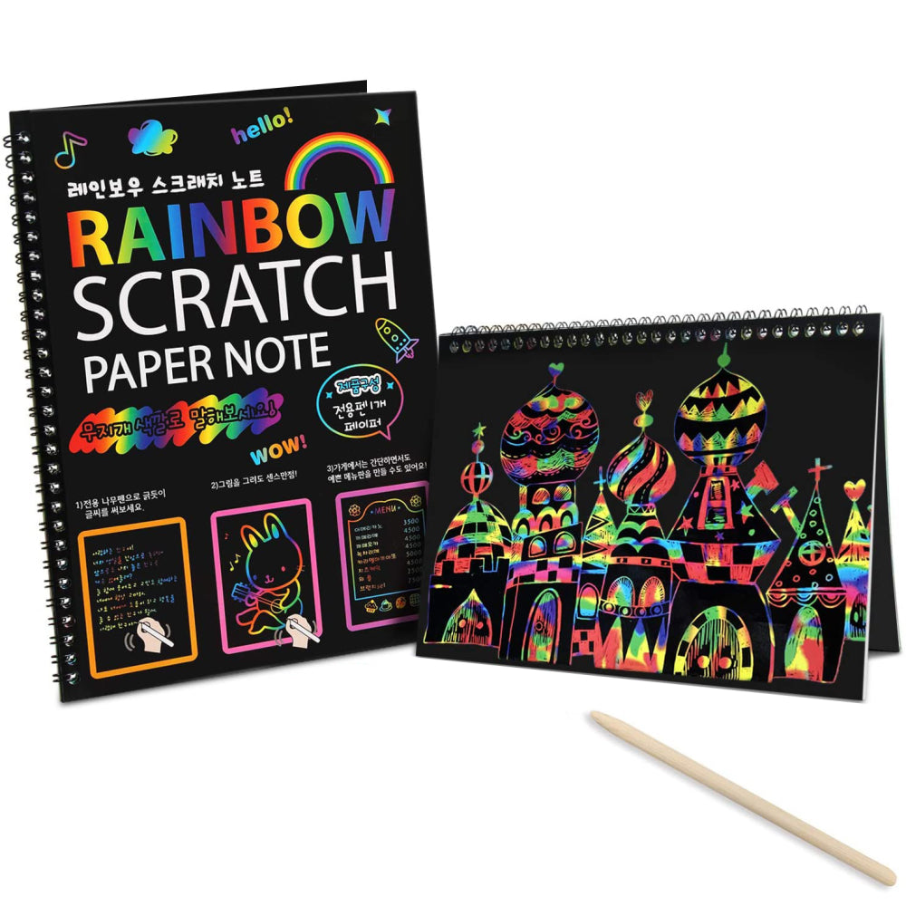 3pk Rainbow Scratch Art Activity Book