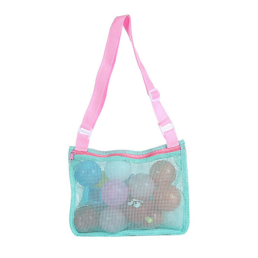 2pk Kids Collecting Beach Toy Mesh Bag - Green
