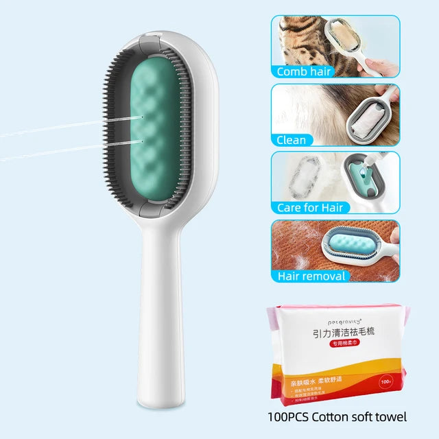 4-in-1 Pet Care Brush Blue Set with Wipes