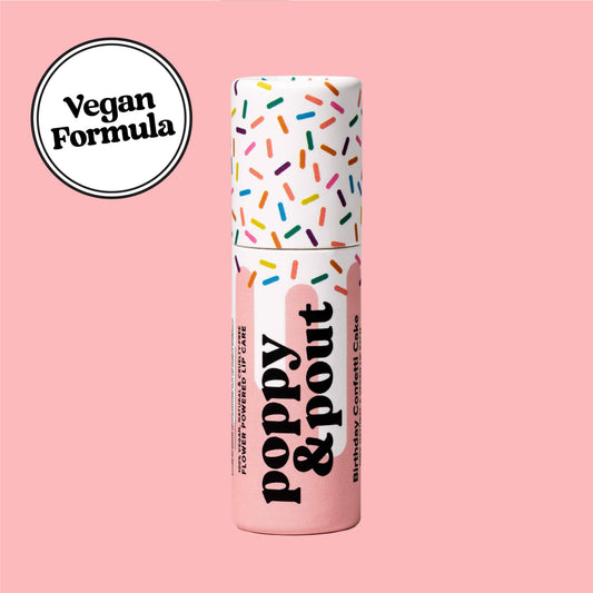Poppy & Pout Lip Balm Birthday Confetti Cake