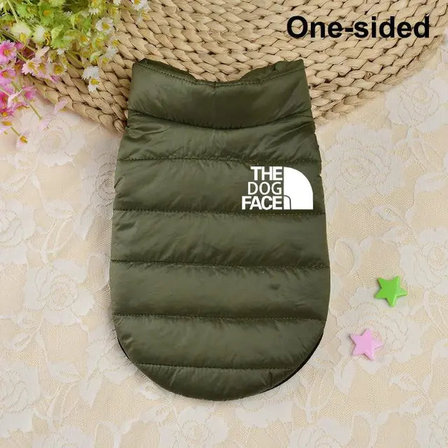 Double Sided Dog Coat Winter Warm single-sided greenB S