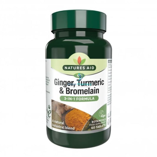 Natures Aid Ginger, Turmeric & Bromelain - 60 Pack