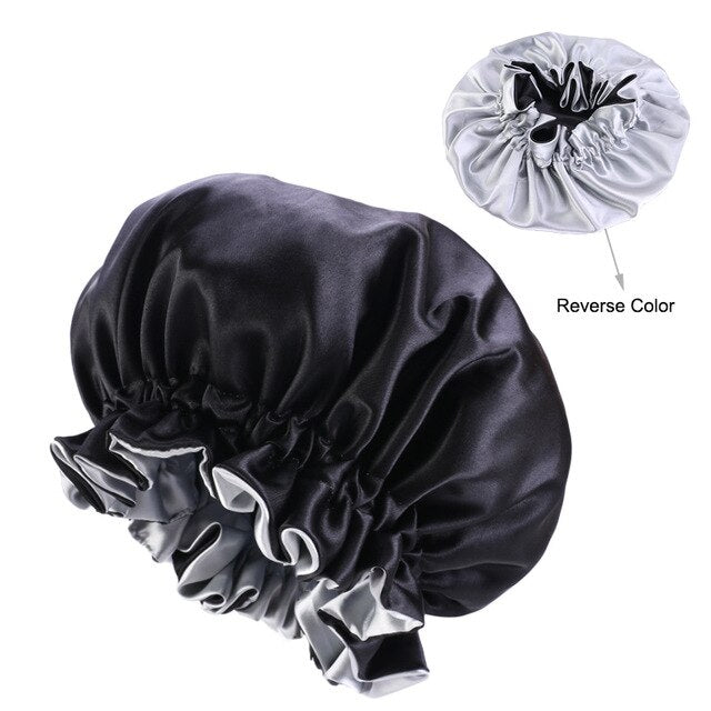 Reversible Satin Bonnet For Kinky, Curly or Springy Hair