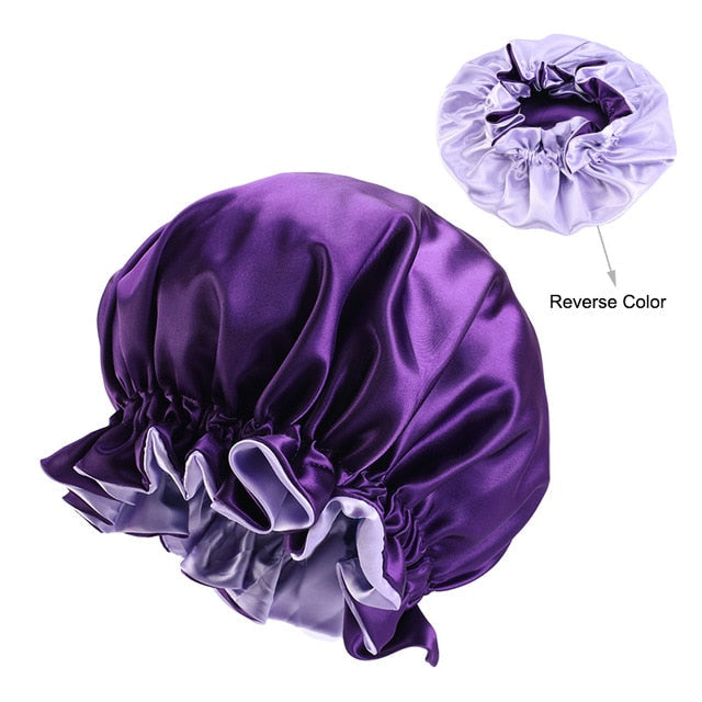 Reversible Satin Bonnet For Kinky, Curly or Springy Hair