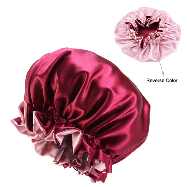 Reversible Satin Bonnet For Kinky, Curly or Springy Hair