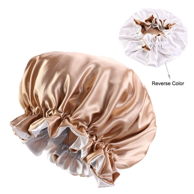 Reversible Satin Bonnet For Kinky, Curly or Springy Hair