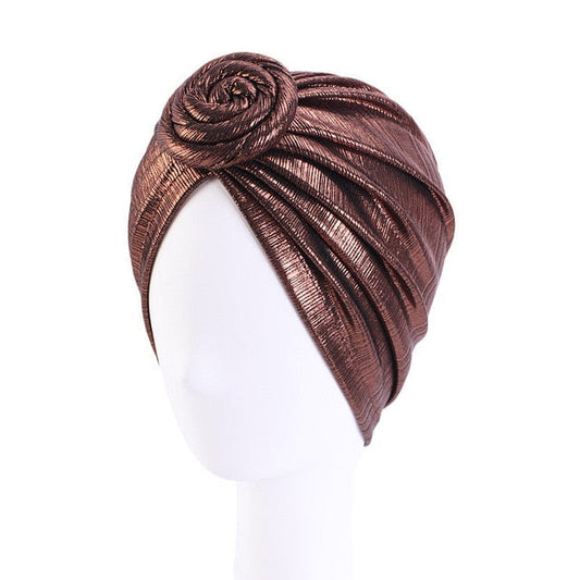 Vintage Style Metallic Turban