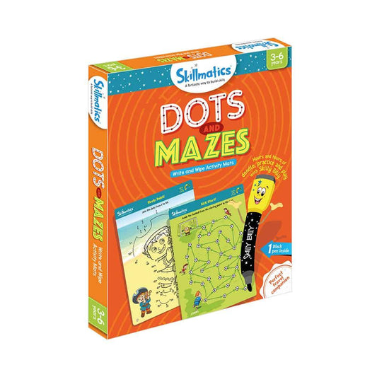 Skillmatics Dots and Mazes - Repeatable Write and Wipe Educational