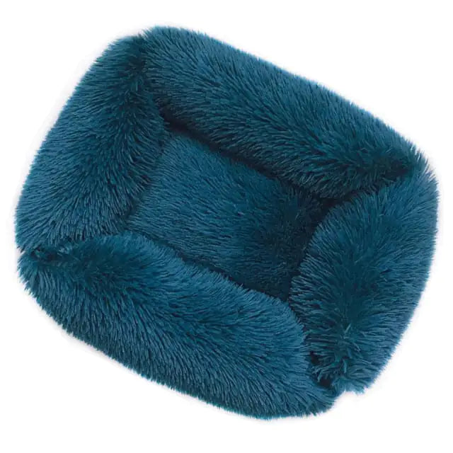 Plush Pet Bed Dark Blue 80x70x18cm