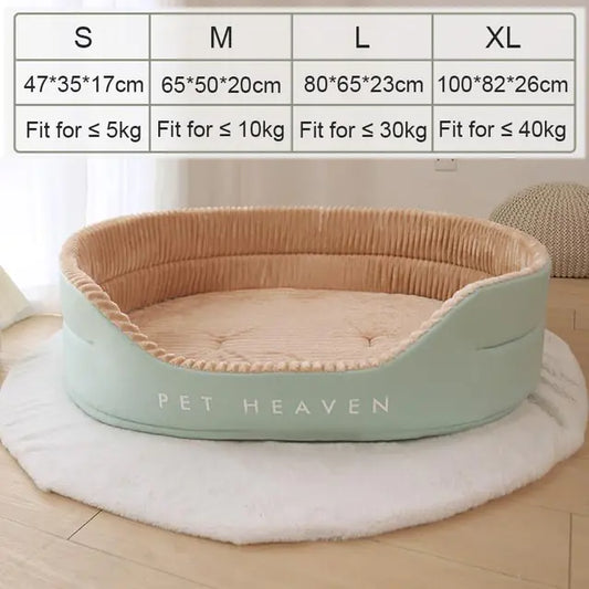 Soft Padded Dog Bed Green Khaki Bed L