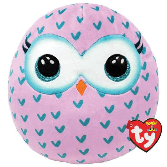 Ty Squish-A-Boos Winks Pink Owl Large ( 36cm x 31cm x 23cm)